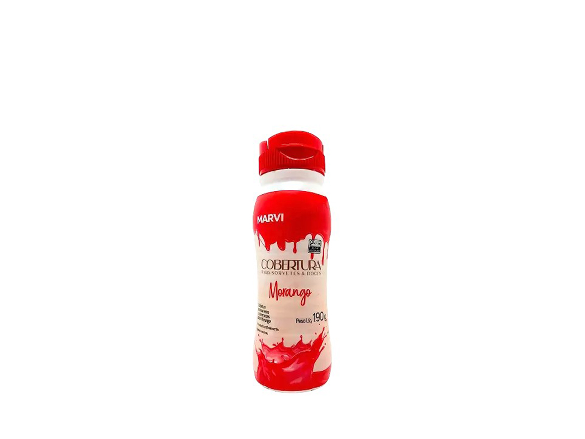 Cobertura para Sorvetes sabor Morango da Marvi 190g