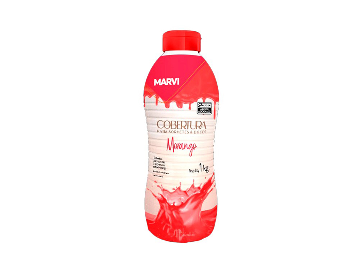 Cobertura para Sorvetes sabor Morango da Marvi 1Kg