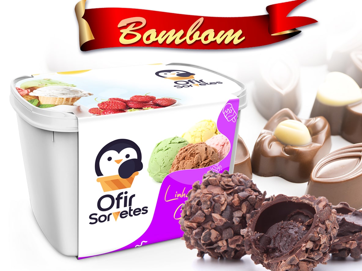Sorvete Bombom Linha Caseiros Pote 2L.