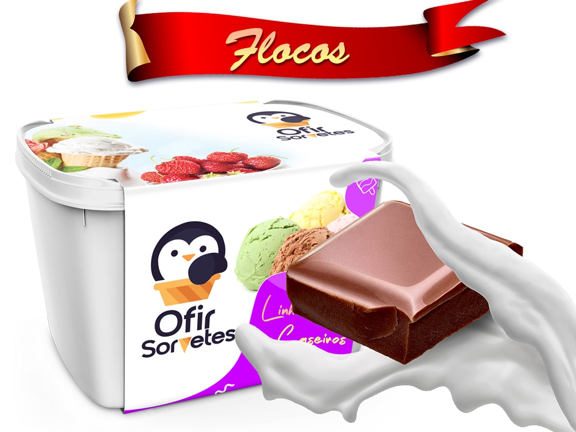 Sorvete Flocos Linha Caseiros Pote 2L.